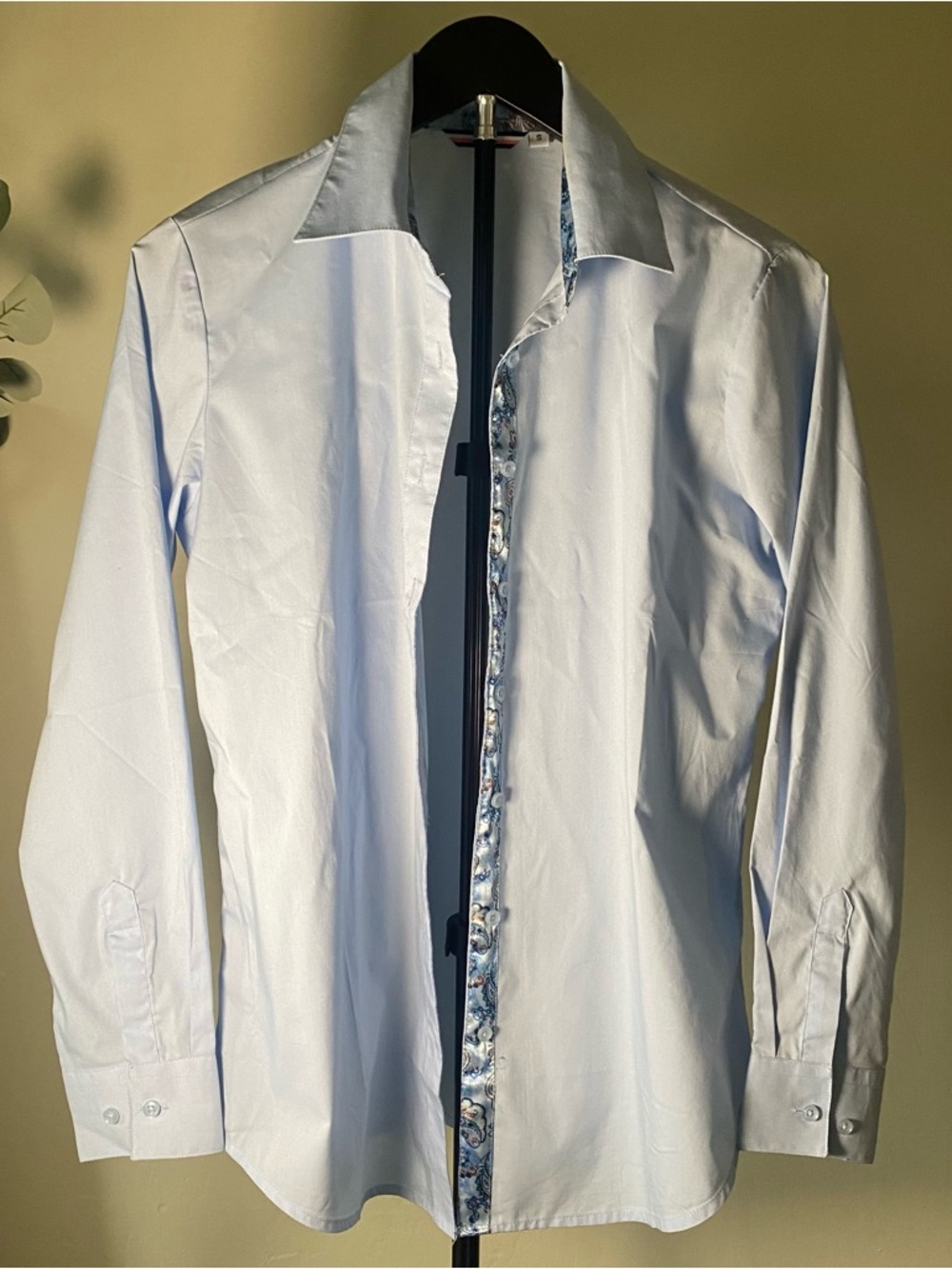 Women’s Light Blue Dress Shirt with Contrast Trim